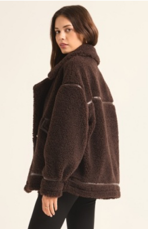 Ari Sherpa Coat | Dark Chocolate