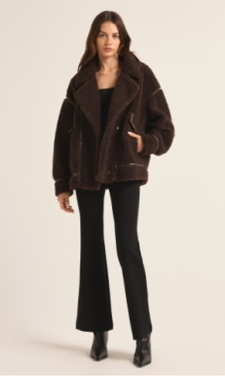 Ari Sherpa Coat | Dark Chocolate
