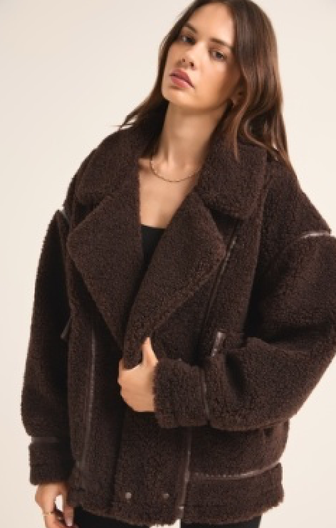 Ari Sherpa Coat | Dark Chocolate