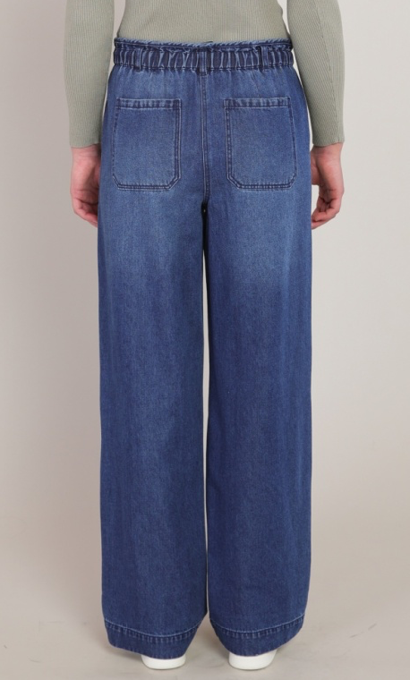Wide Leg Denim Pant | Washed Indigo