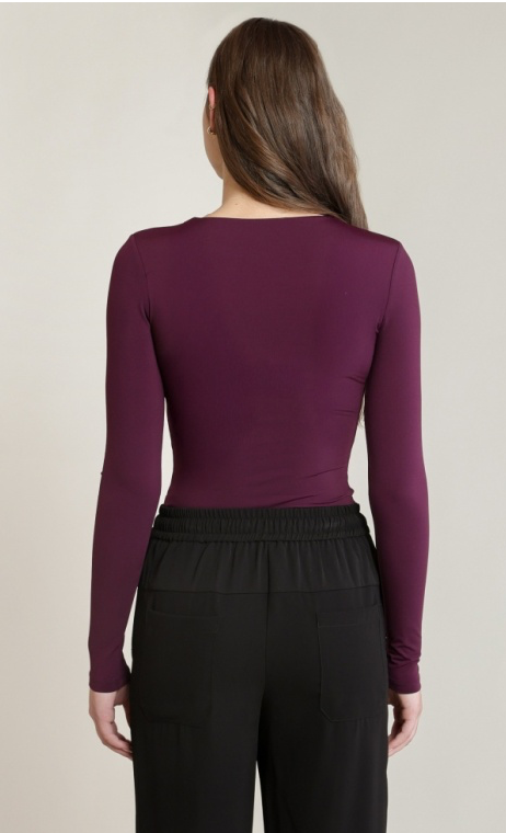 V-Neck Bodysuit | Plum