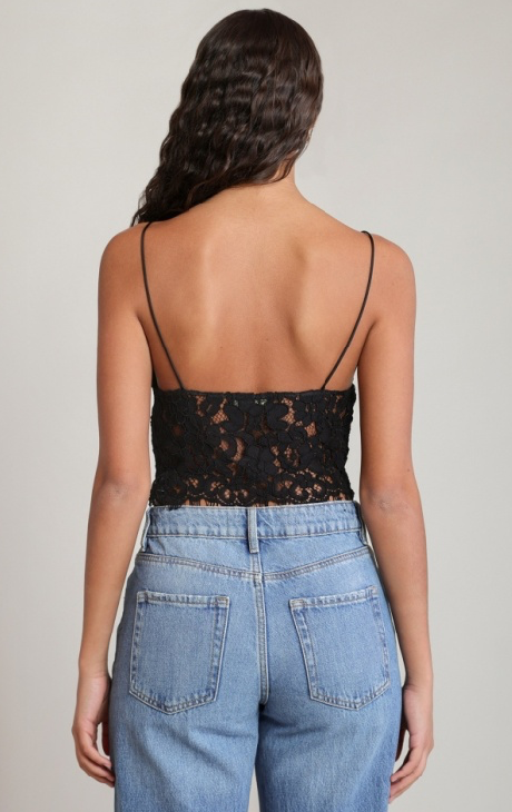 Embroidered Cami Top | Black