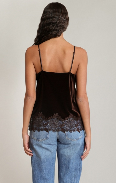 Velvet Lace Cami | Brown
