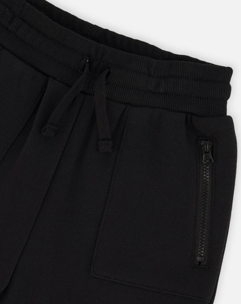 Fleece Sweatpants With Pockets | Black