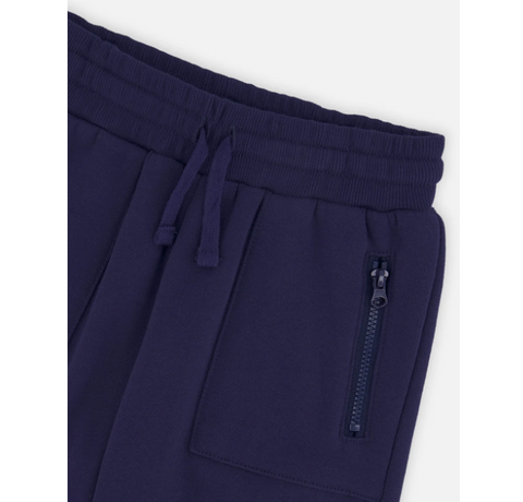 Fleece Sweatpants With Pockets | Navy Blue