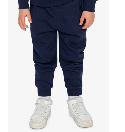 Fleece Sweatpants With Pockets | Navy Blue