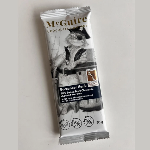McGuire Chocolate bar packaging on a light gray background