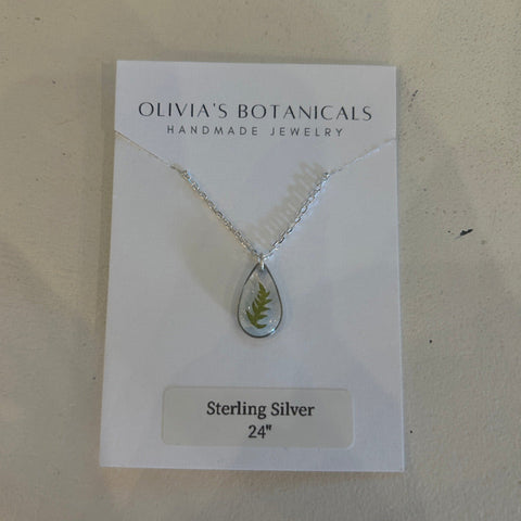 Silver Teardrop Necklace | Fern
