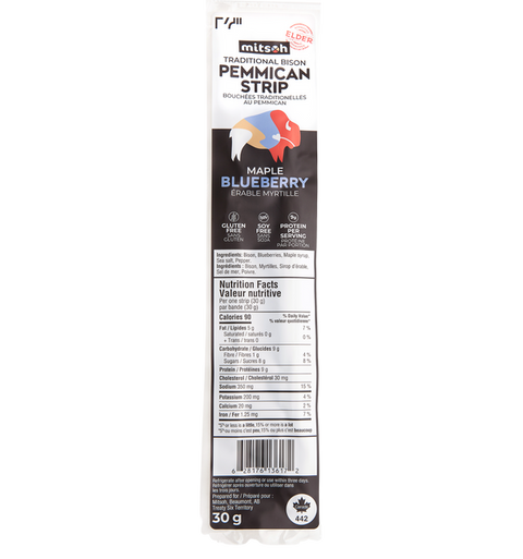 Mitsoh - Pemmican Strips - Maple Blueberry (Peppered)