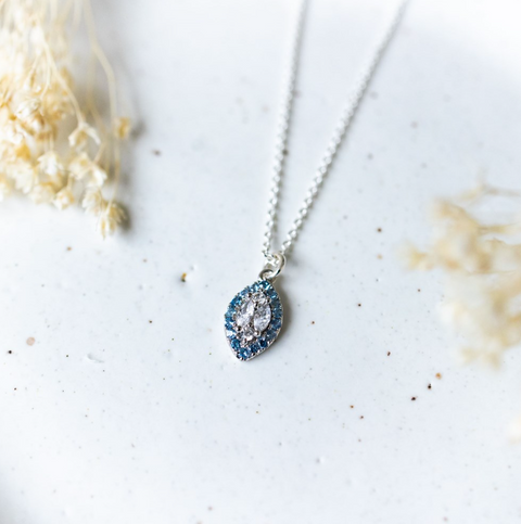 Vienna Necklace | Silver/Sky