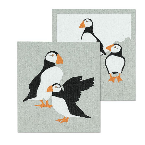 abbott puffins swedish dishcloth 2 pack