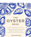 Book cover of 'The Oyster Book' with blue oyster illustrations on a beige background