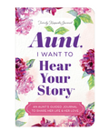 Journal titled 'Aunt, I Want to Hear Your Story' with floral design on a white background