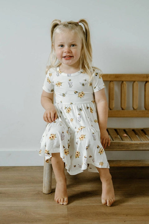 Short Sleeve twirl Dress | Spring Bee