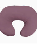 Purple U-shaped pillow on a white background