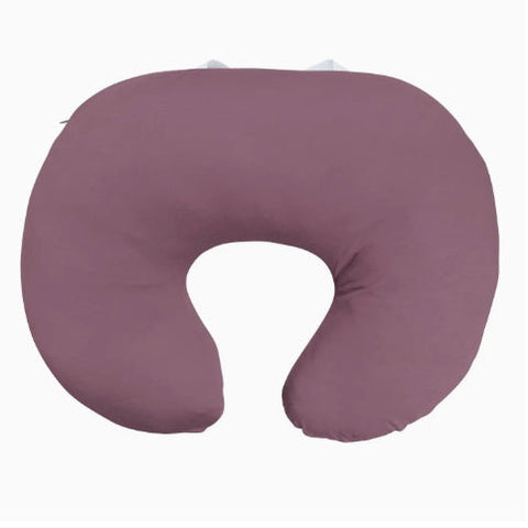 Purple U-shaped pillow on a white background