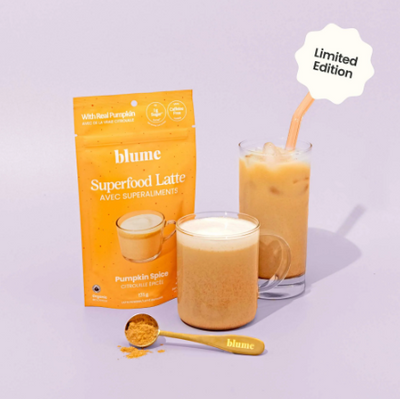 blume, superfood, latte, vegan