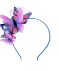 purple headband with multiple butterflies on top
