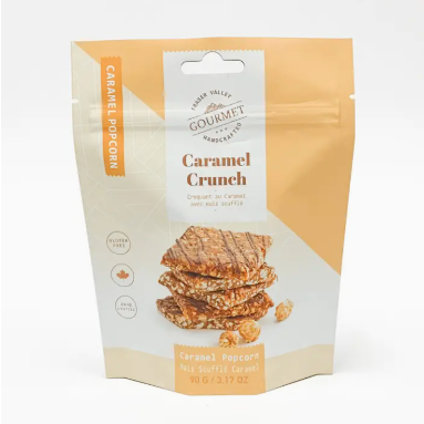 Package of Caramel Crunch popcorn with a white background