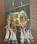 coastal, bead, collective, confetti, earrings, blue