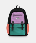 colourblock backpack black purple green orange