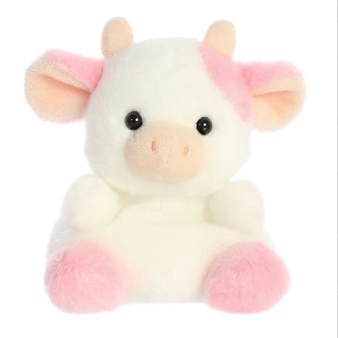 Plush toy with pink and beige accents on a white background
