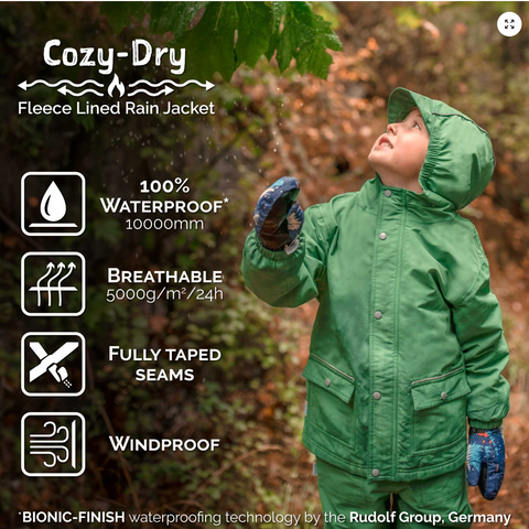 Kids Fleece Lined Rain Jackets | Mountain Trails