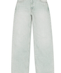 Light blue jeans on a white background