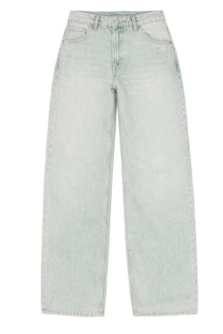 Light blue jeans on a white background