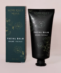Somerset Moss facial balm packaging on a light beige background
