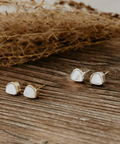 giftable fleck studs gold or silver
