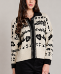 ivory and black floral sweater