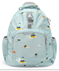 blue kids backpack houses