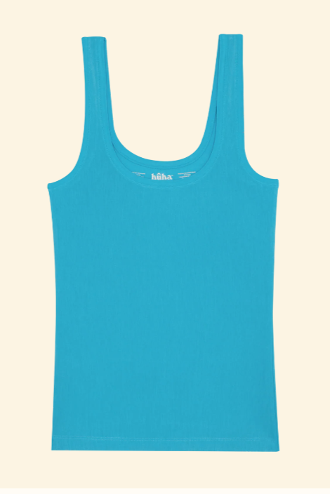 Blue tank top on a beige background