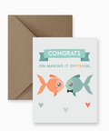 impaper congrats on making it offishial wedding card
