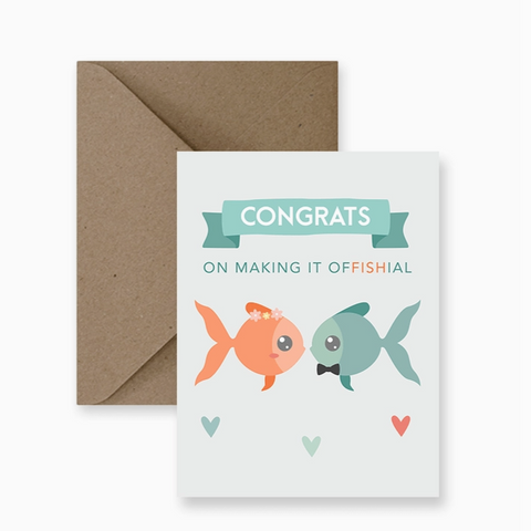 impaper congrats on making it offishial wedding card