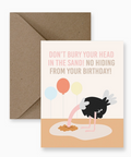 impaper ostrich hiding birthday card