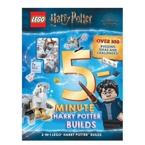 LEGO Harry Potter 5-Minute Builds book cover with LEGO logo and Harry Potter character.