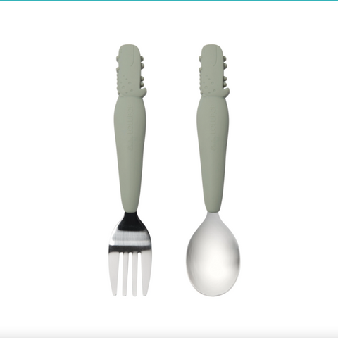 loulou lollipop, utensil set, alligator