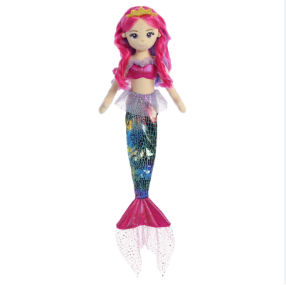 rainbow stuffy mermaid kids toy