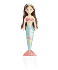 Mermaid doll with a colorful tail on a white background