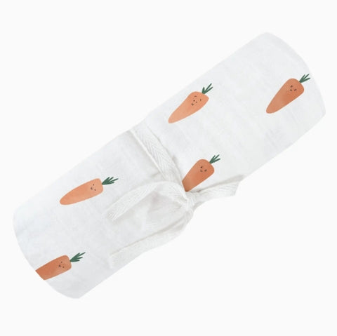 White headband with carrot pattern on a white background