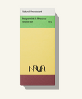 Nila natural deodorant packaging with a yellow and red design on a white background