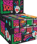 Display of 'Nee Doh' glob packaging with colorful text and branding.