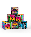 Colorful boxes of Nee Doh ripples on a white background