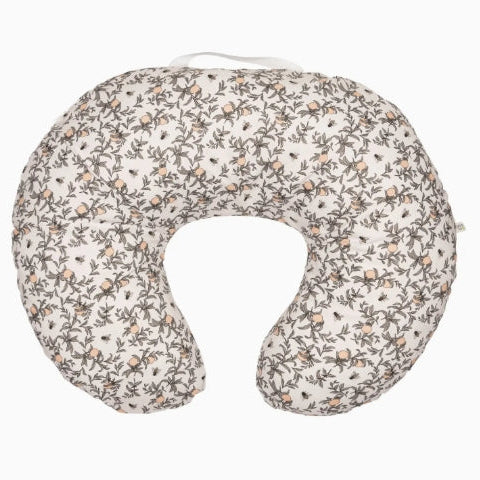 Floral patterned breastfeeding pillow on a white background
