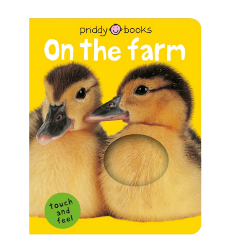 Book cover of 'On the Farm' by Priddy Books with two ducklings on a yellow background.