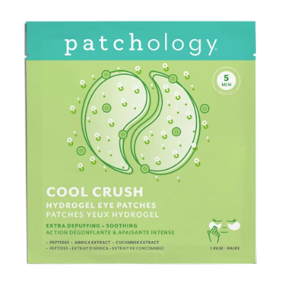 Patchology Cool Crush hydrogel eye patches packaging on a white background