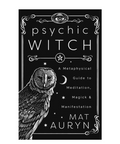 Book cover of 'Psychic Witch' with an owl illustration on a black background