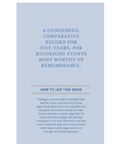 Product page with a blue cover and text on a white background